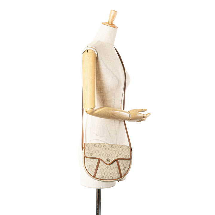Honeycomb Coated Canvas Crossbody Brown - Gaby Paris