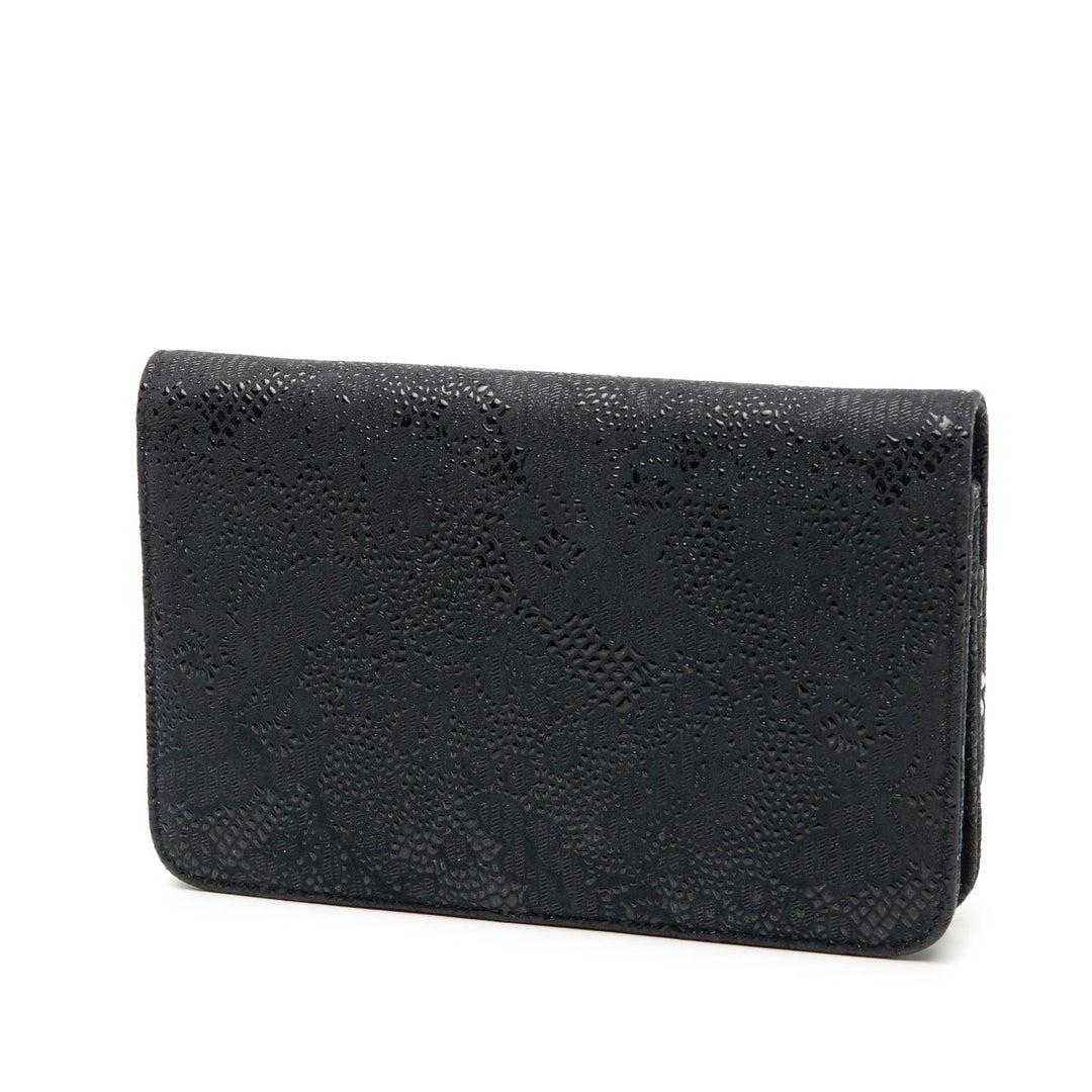 Chanel CC Lace Overlay Goatskin Wallet On Chain