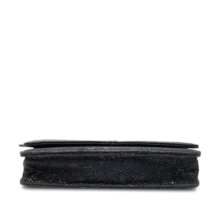 Chanel CC Lace Overlay Goatskin Wallet On Chain