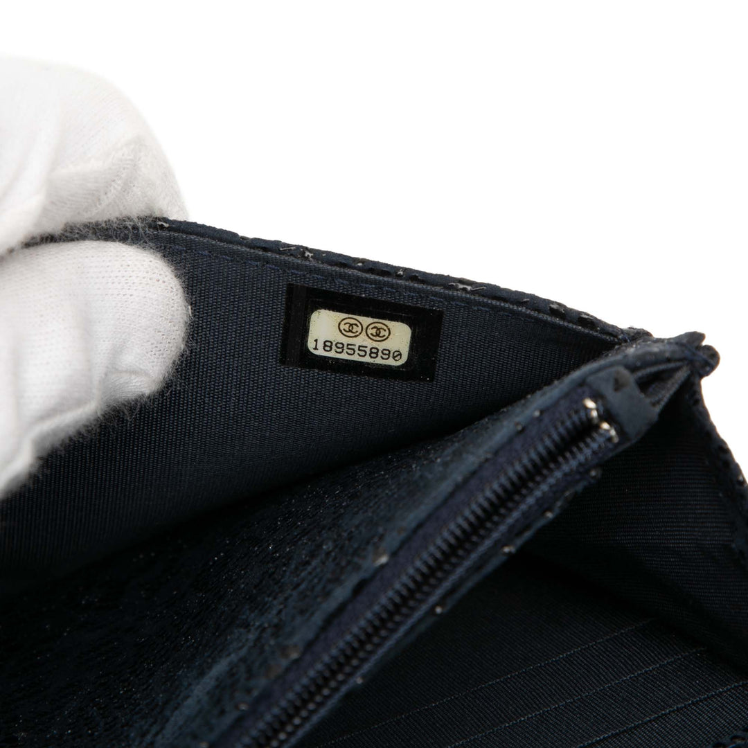 Chanel CC Lace Overlay Goatskin Wallet On Chain