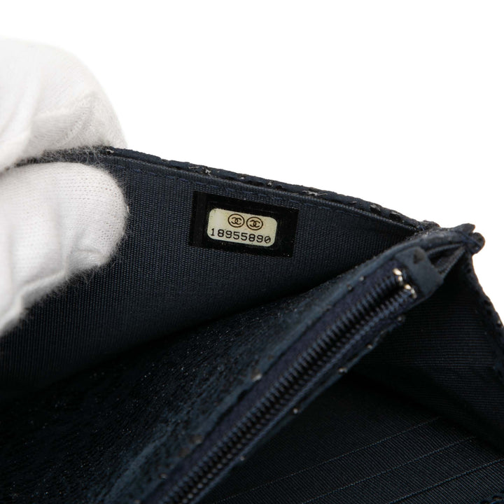 Chanel CC Lace Overlay Goatskin Wallet On Chain