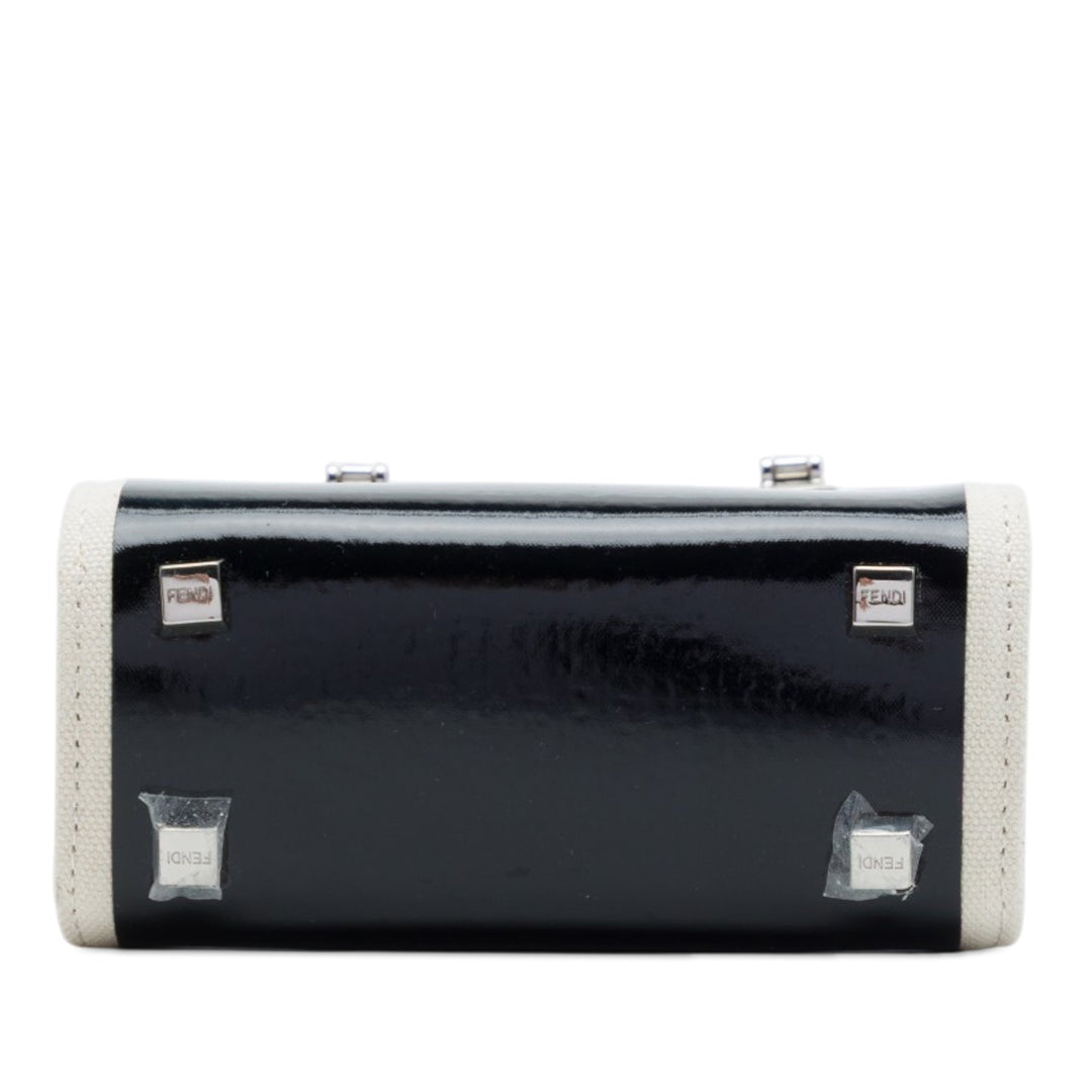 Fendi Mini Cuir verni et Toile Sunshine Shopper Cabas