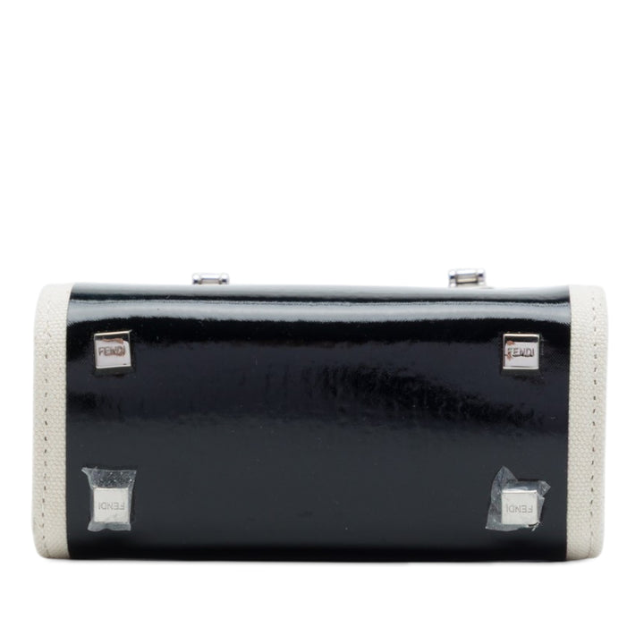Fendi Mini Cuir verni et Toile Sunshine Shopper Cabas