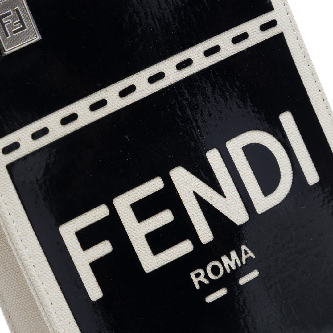 Fendi Mini Cuir verni et Toile Sunshine Shopper Cabas
