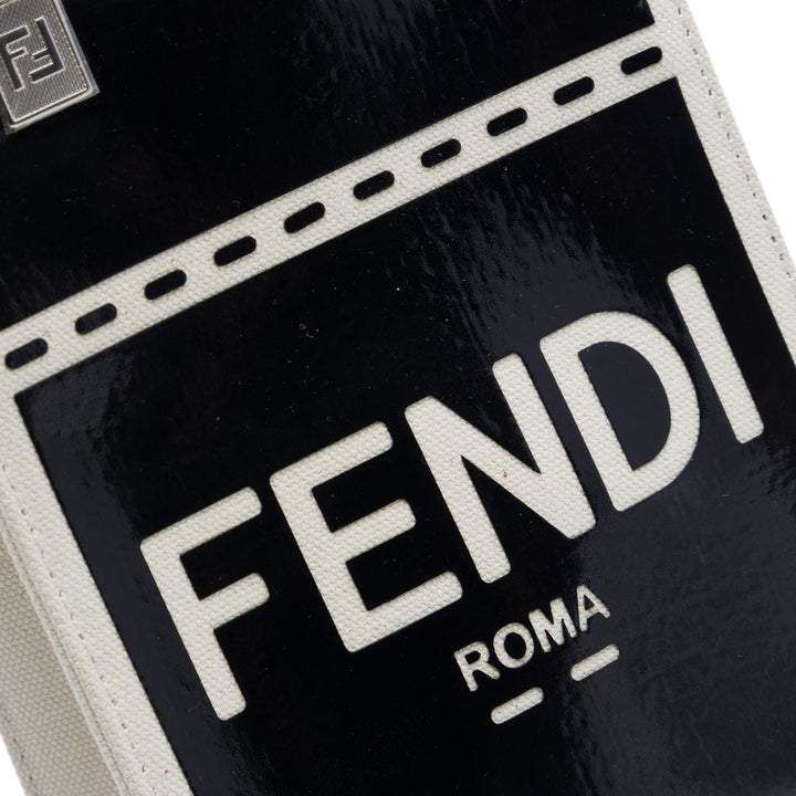 Fendi Mini Cuir verni et Toile Sunshine Shopper Cabas