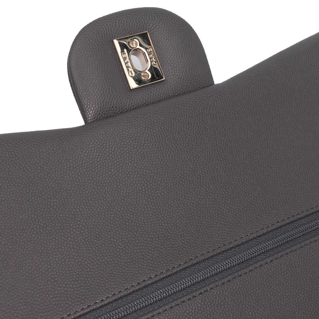 Jumbo Classic Caviar Double Flap Gray - Gaby Paris