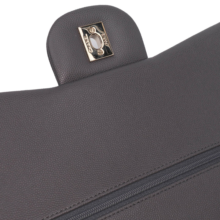 Jumbo Classic Caviar Double Flap Gray - Gaby Paris