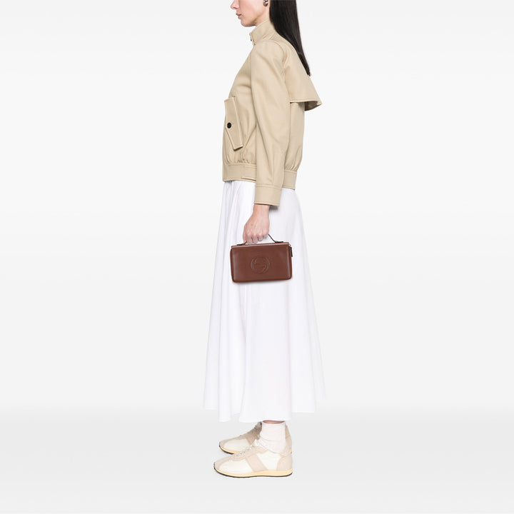 Gucci Pebbled Cuir de veau Soho Travel Document Étui Marron