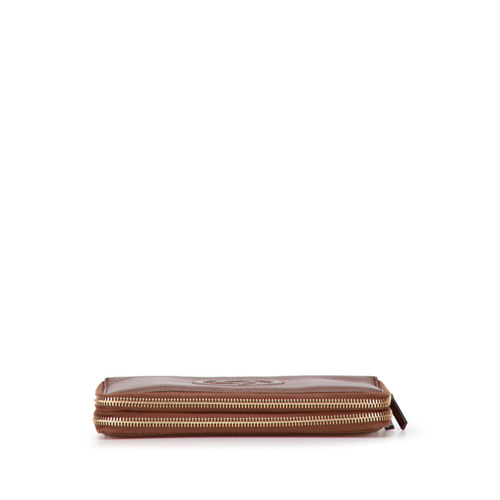 Gucci Pebbled Cuir de veau Soho Travel Document Étui Marron