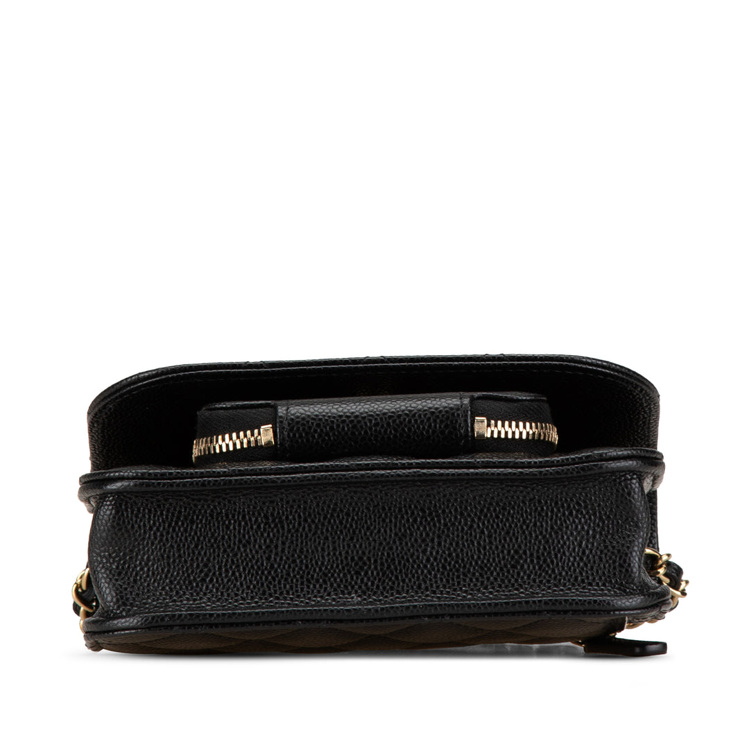 Mini Caviar Business Affinity Top Handle Bag Black - Gaby Paris