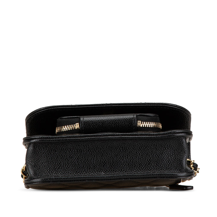 Mini Caviar Business Affinity Top Handle Bag Black - Gaby Paris