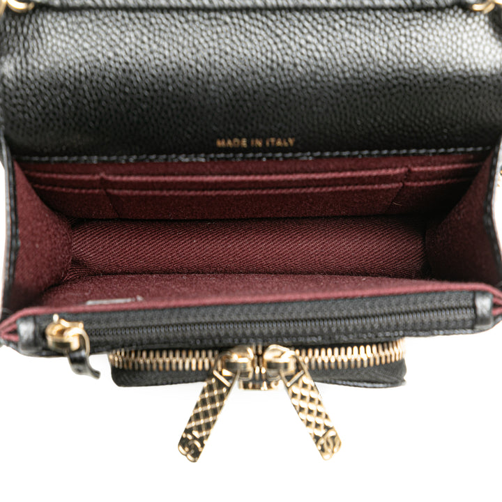 Mini Caviar Business Affinity Top Handle Bag Black - Gaby Paris