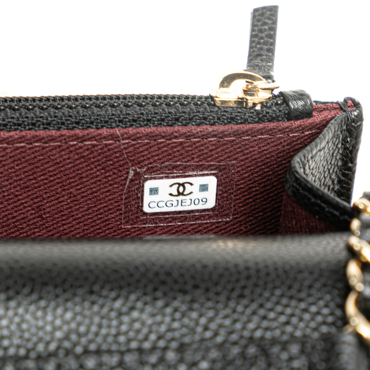 Mini Caviar Business Affinity Top Handle Bag Black - Gaby Paris