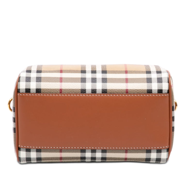 Burberry Mini House Check Coated Toile Bowling Sac