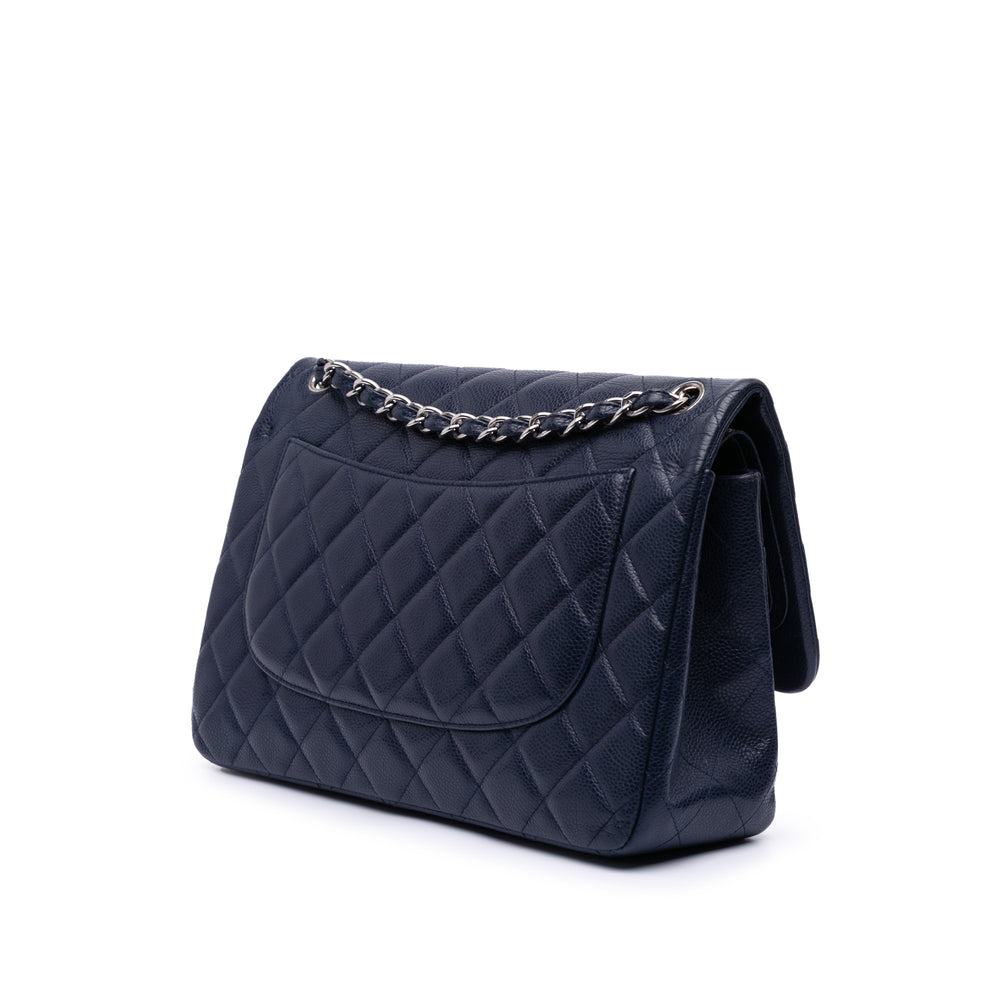 Medium Classic Caviar Double Flap Blue - Gaby Paris