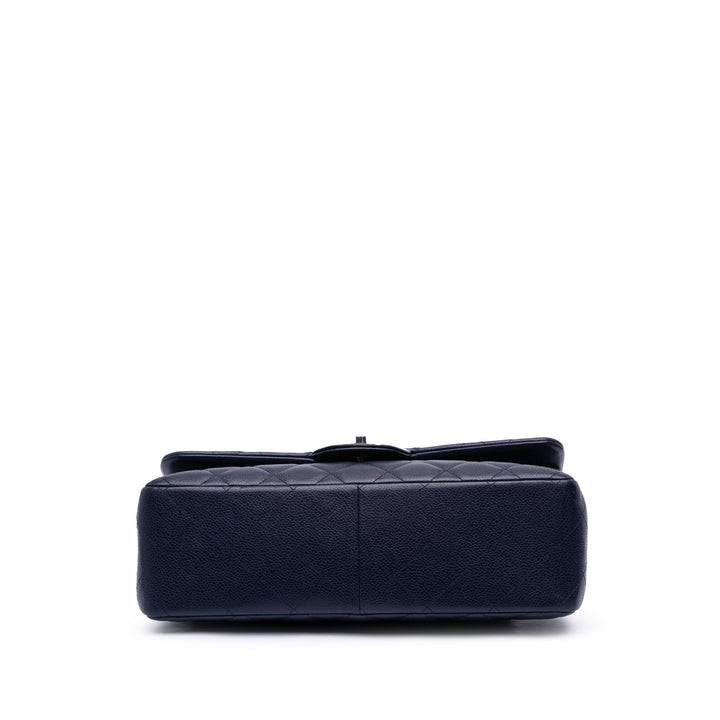 Medium Classic Caviar Double Flap Blue - Gaby Paris