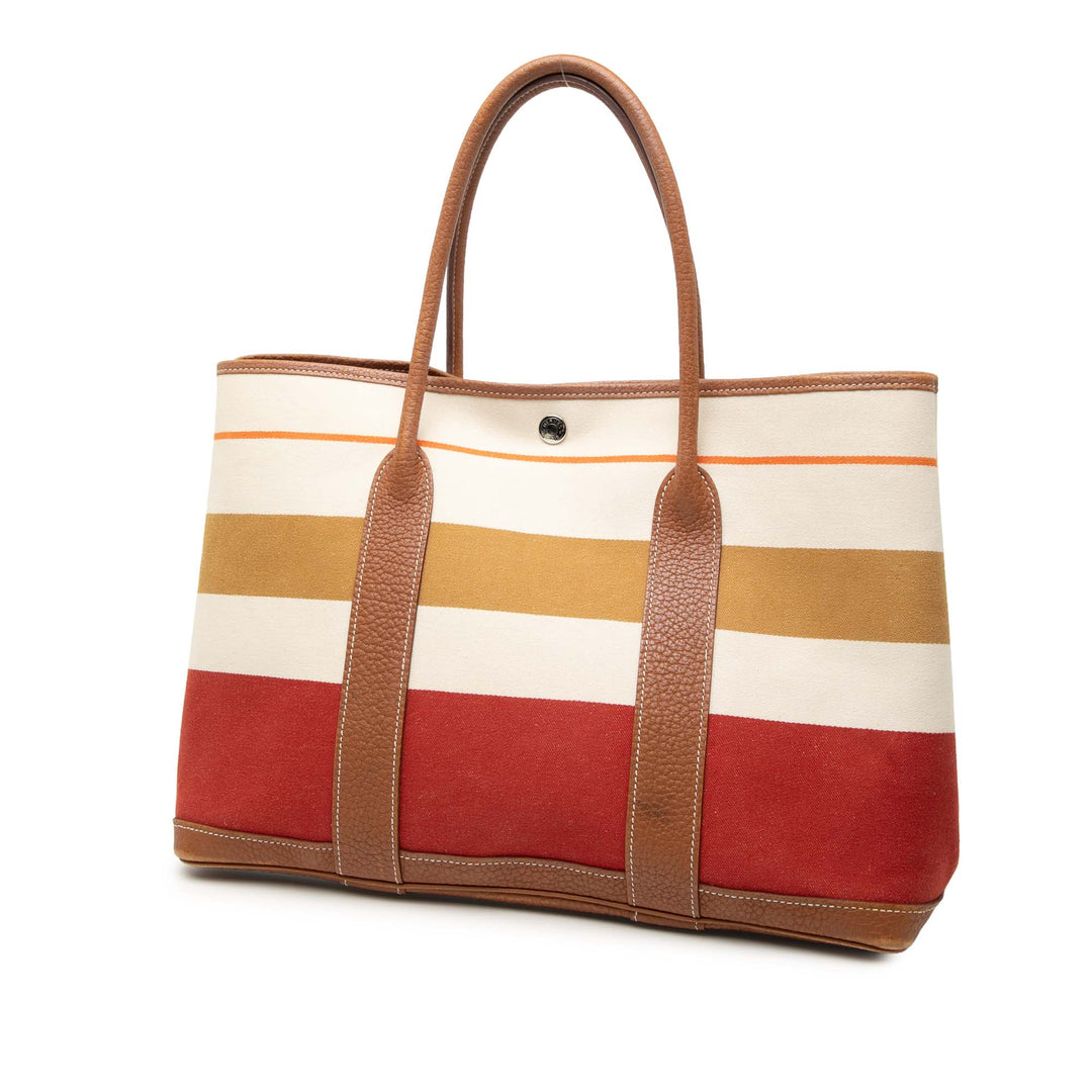 Hermès Toile et Negonda Striped Garden Party 36 Multi