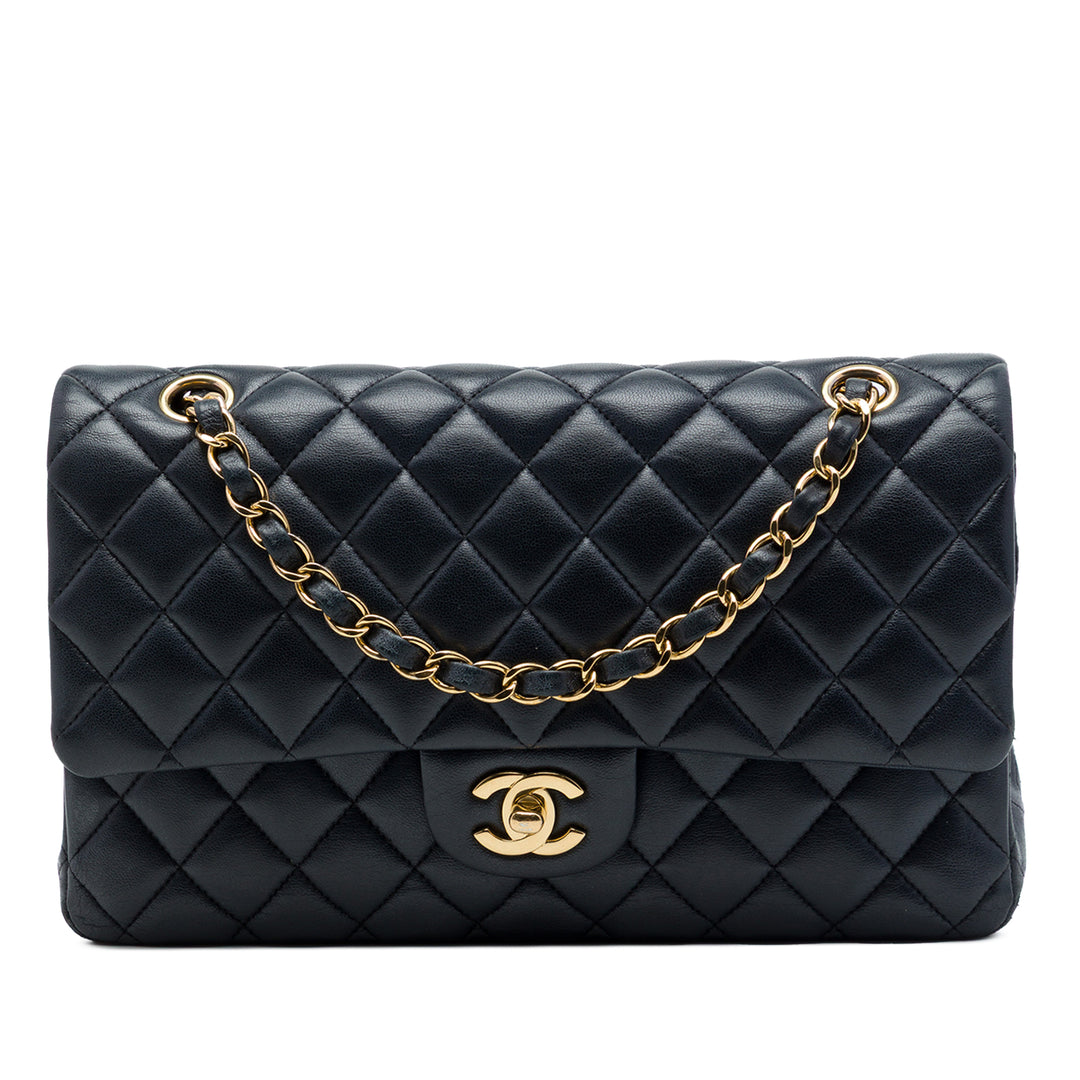 Chanel Classic Double rabat Moyen Cuir d'agneau Noir – vue principale – GABY PARIS