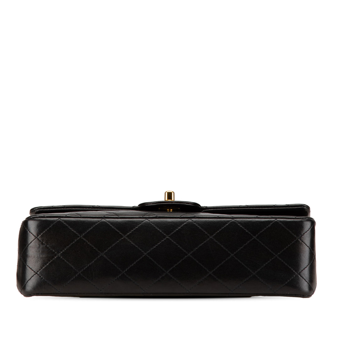 Medium Classic Lambskin Double Flap Black - Gaby Paris