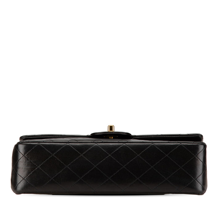 Medium Classic Lambskin Double Flap Black - Gaby Paris