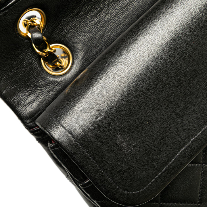 Medium Classic Lambskin Double Flap Black - Gaby Paris