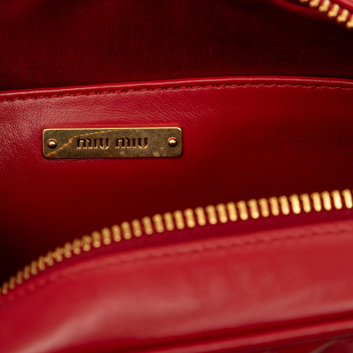 Matelasse Chaîne Sac caméra nappa Rouge
