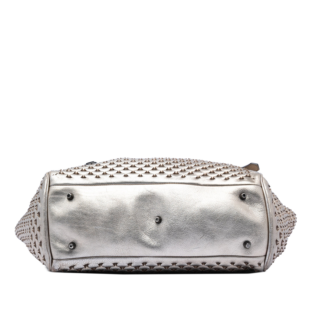 Burberry Metallic Woven Cuir Cabas