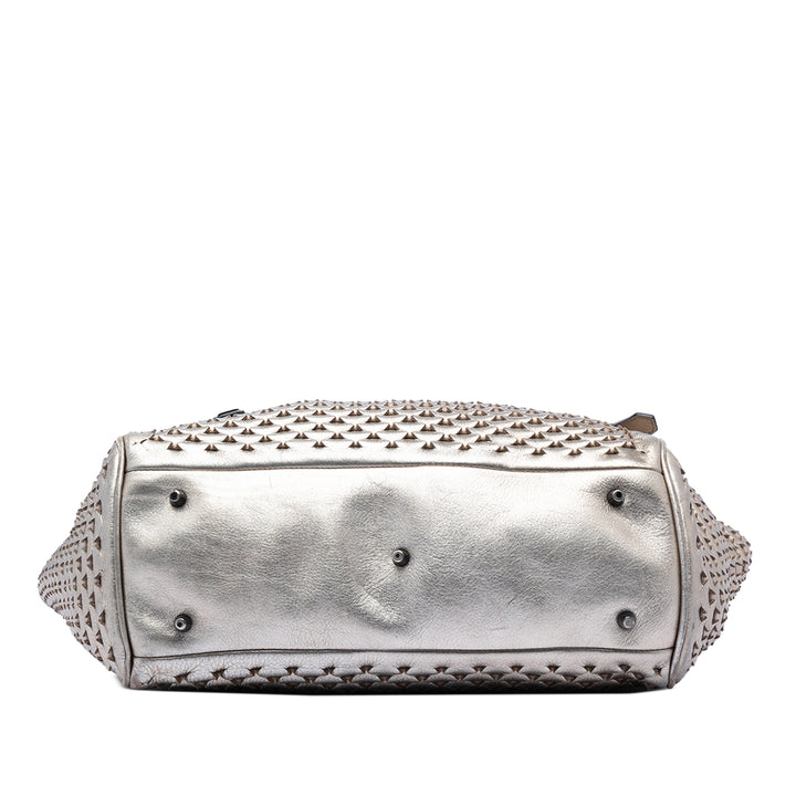 Burberry Metallic Woven Cuir Cabas