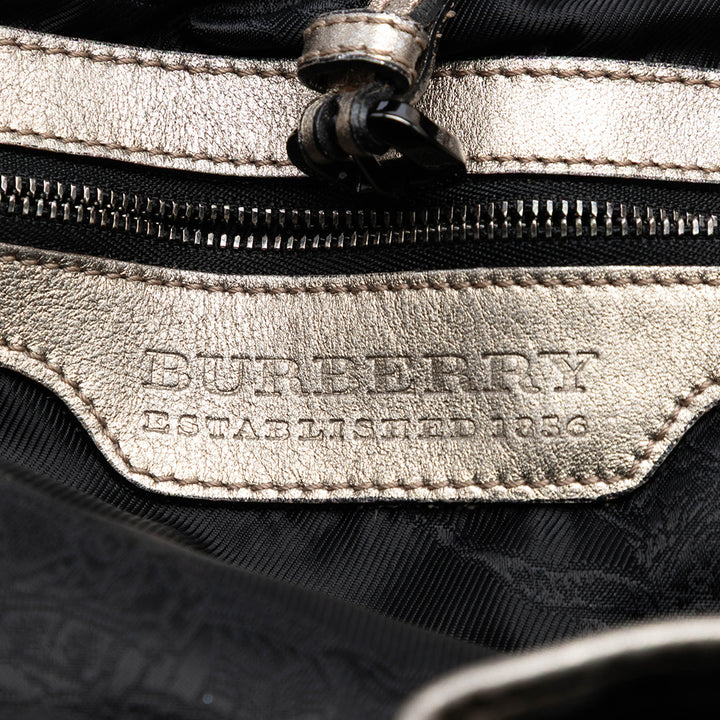 Burberry Metallic Woven Cuir Cabas