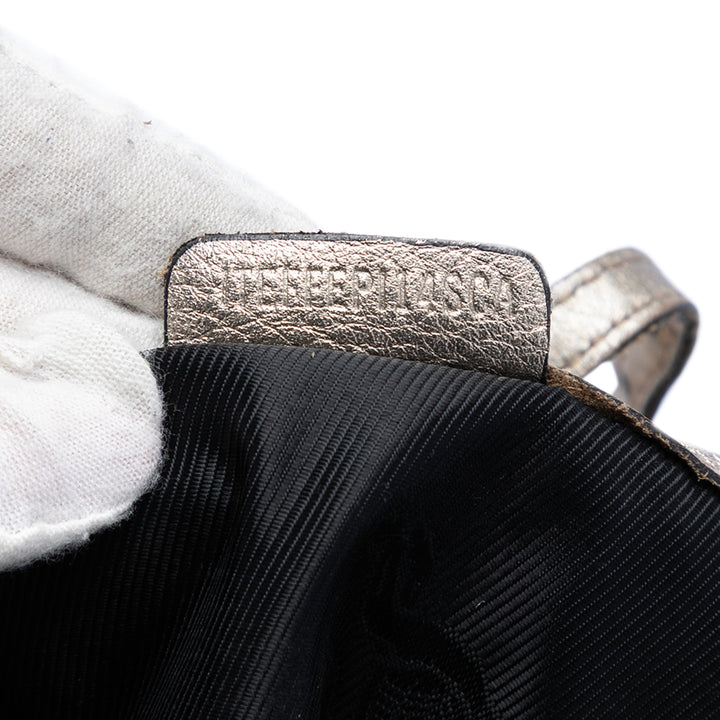 Burberry Metallic Woven Cuir Cabas