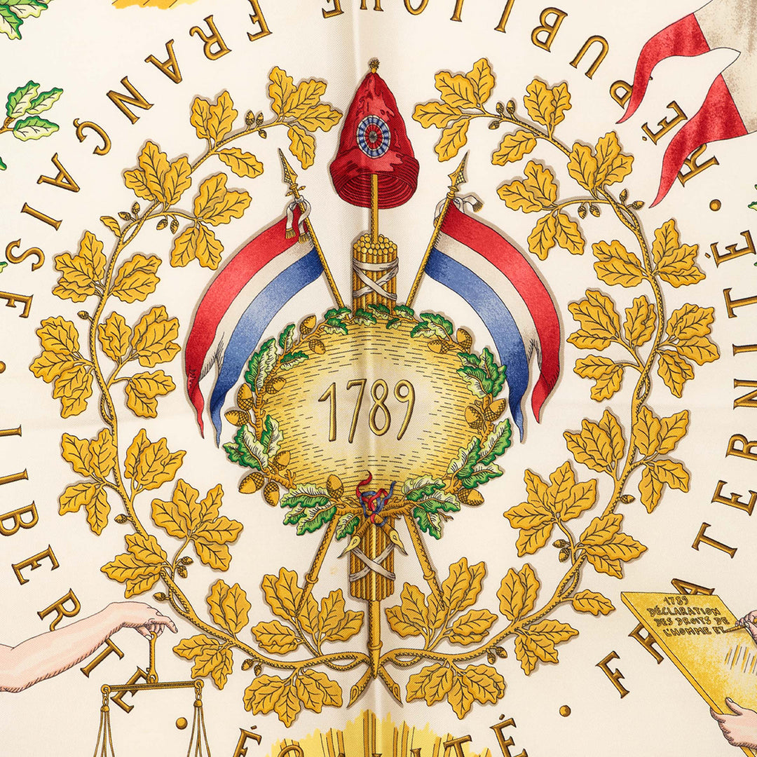 Hermès Republique Francaise Liberte Egalite Fraternite 1789 Soie Foulard 90