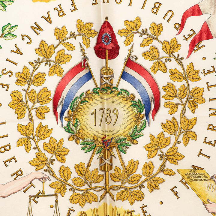 Hermès Republique Francaise Liberte Egalite Fraternite 1789 Soie Foulard 90