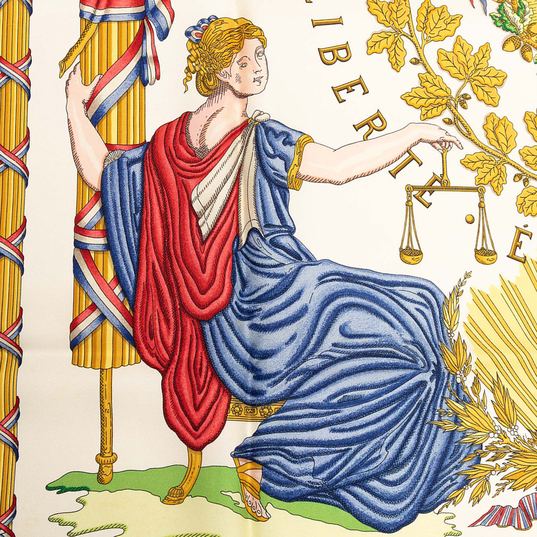 Hermès Republique Francaise Liberte Egalite Fraternite 1789 Soie Foulard 90