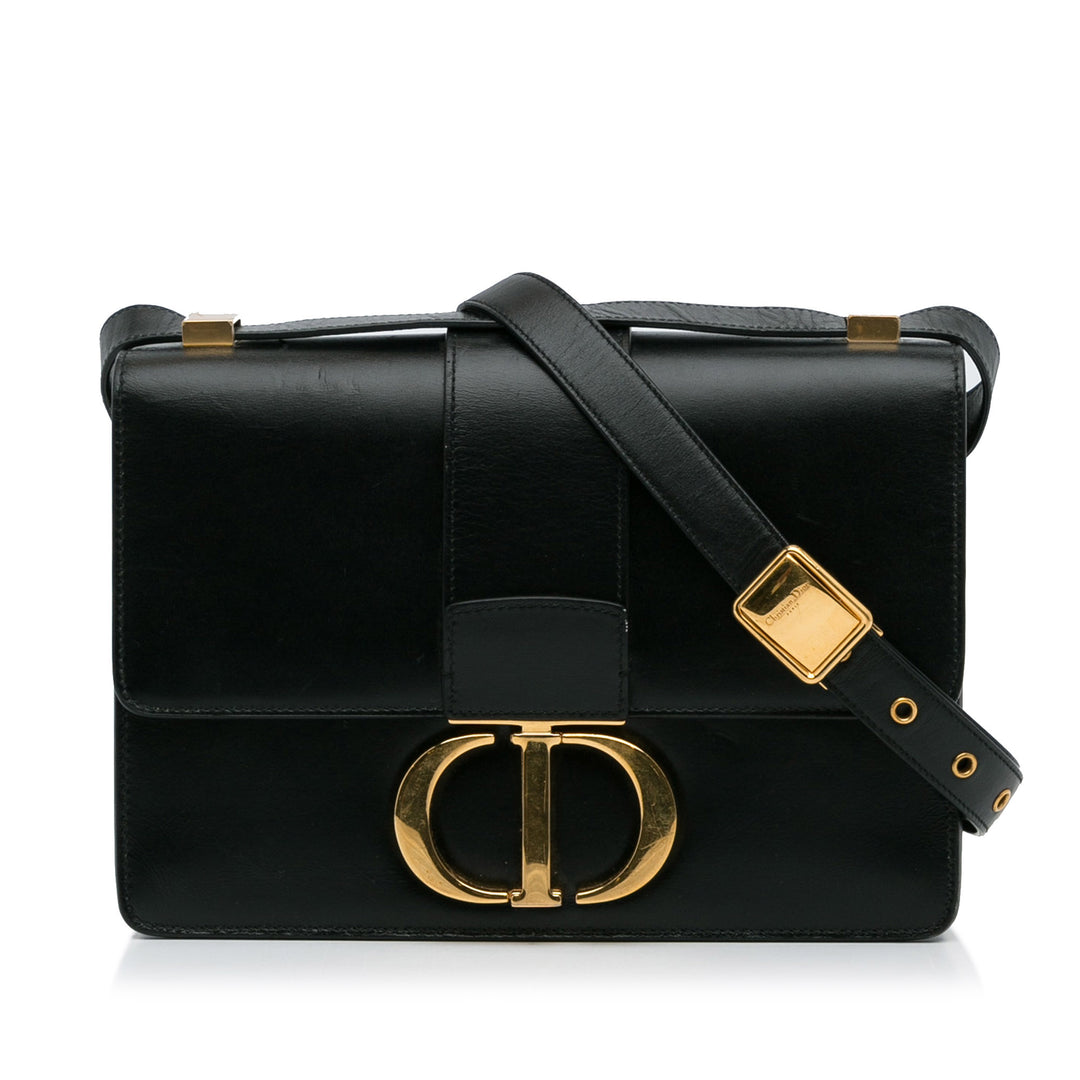 30 Montaigne Flap Bag Black - Gaby Paris