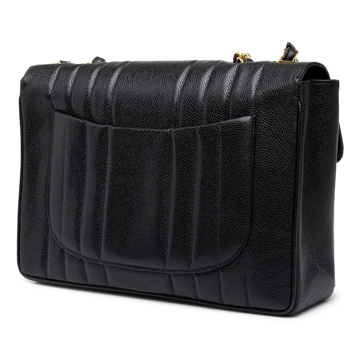 Chanel Sac porté épaule Mademoiselle à rabat Jumbo Cuir caviar Noir – vue 2 – GABY PARIS