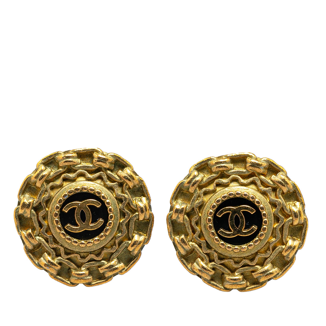 Gold Plated CC Clip On Earrings Gold - Gaby Paris