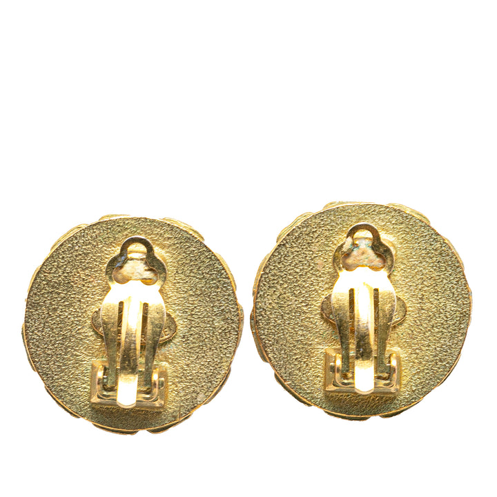 Gold Plated CC Clip On Earrings Gold - Gaby Paris