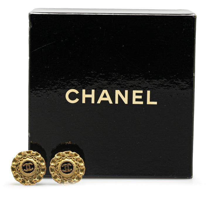 Gold Plated CC Clip On Earrings Gold - Gaby Paris