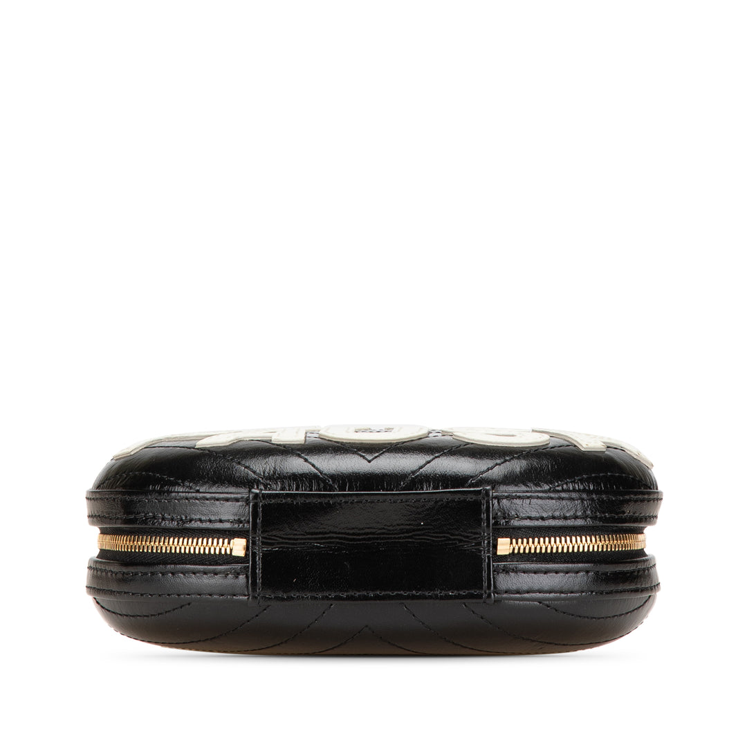 Chevron Lambskin La Pausa Evening Bag Black - Gaby Paris