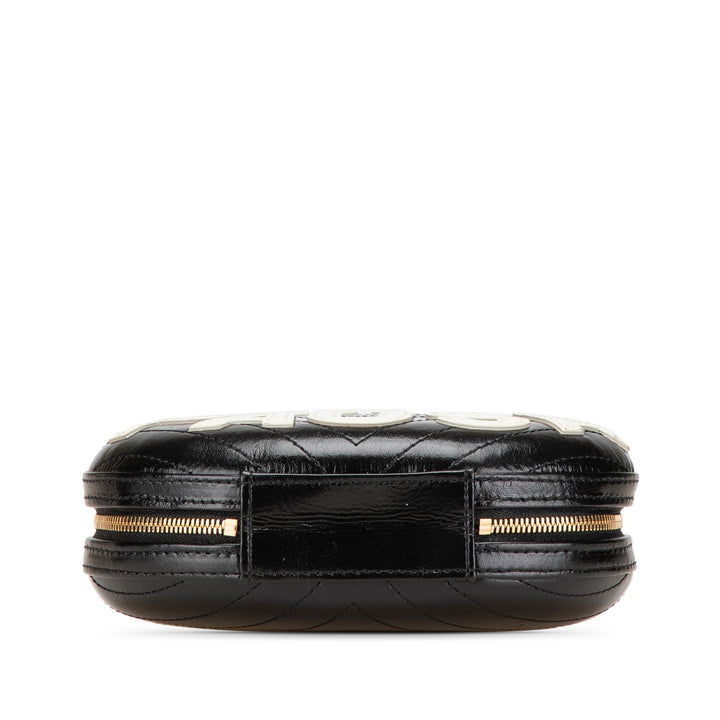 Chevron Lambskin La Pausa Evening Bag Black - Gaby Paris