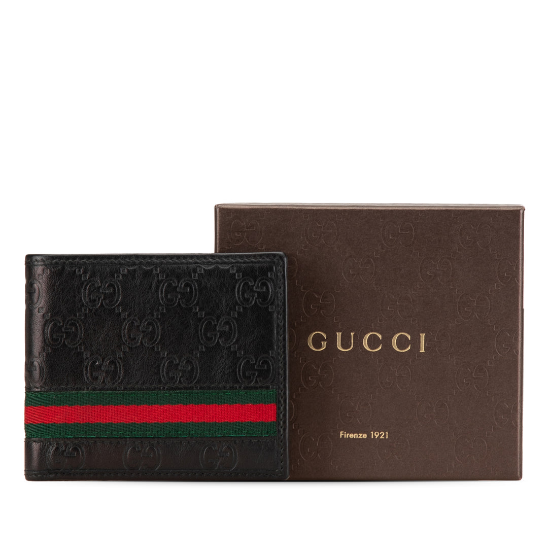 Guccissima Web Bifold Wallet Black - Gaby Paris