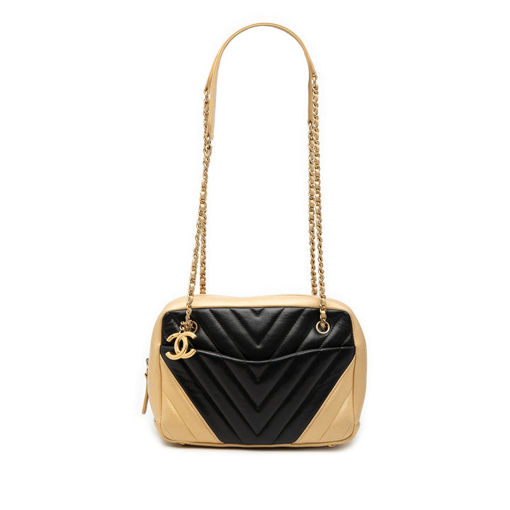 Chanel CC Chevron Cuir d’agneau Camera Sac bandoulière