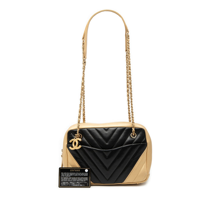 Chanel CC Chevron Cuir d’agneau Camera Sac bandoulière