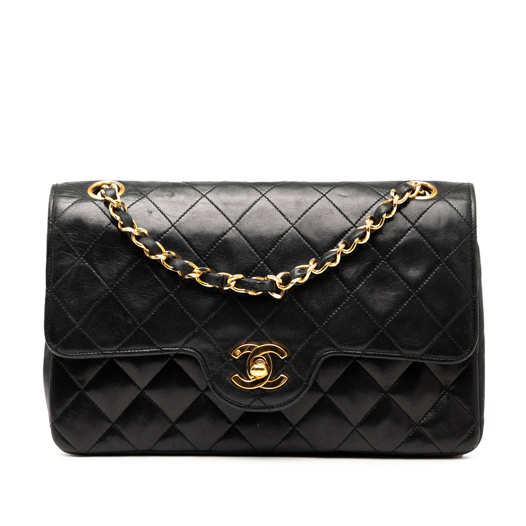 Chanel Small CC Quilted Cuir d’agneau Double rabat Noir – GABY PARIS Authentique