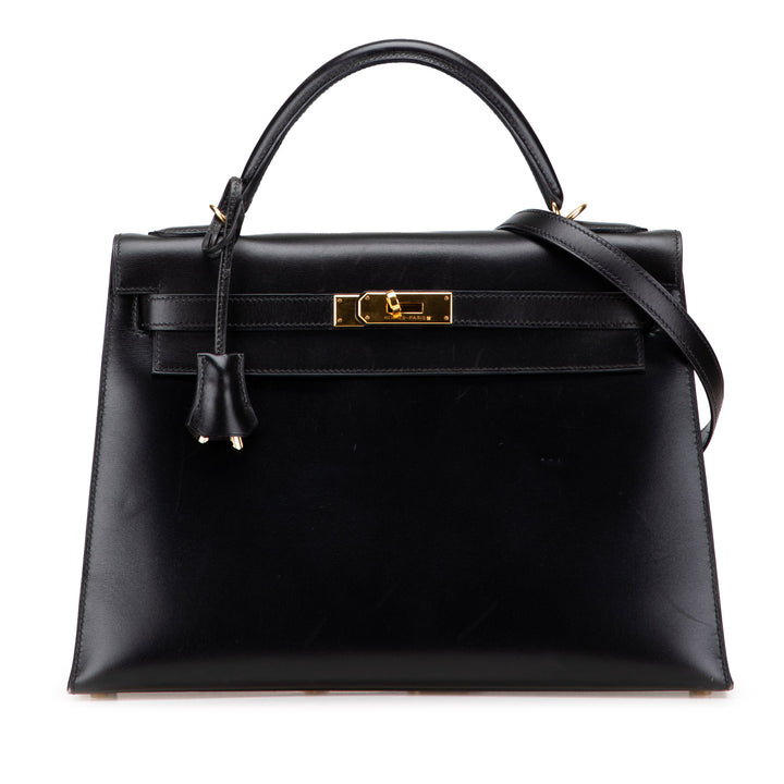 Box Calf Kelly II Sellier 32 Black - Gaby Paris