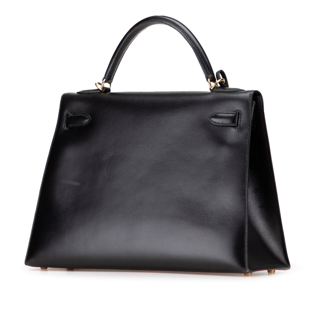 Box Calf Kelly II Sellier 32 Black - Gaby Paris
