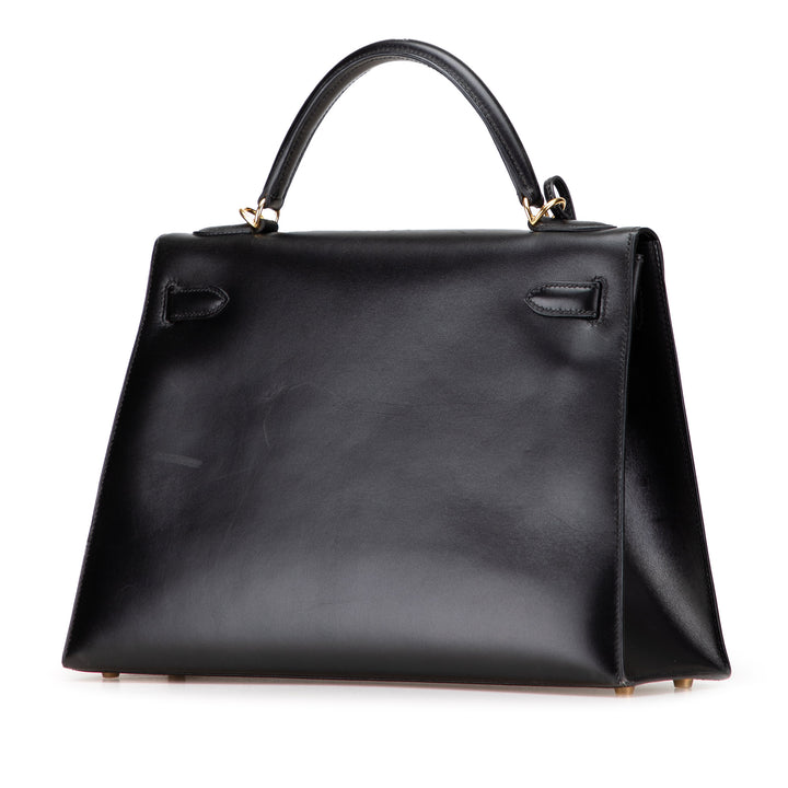 Box Calf Kelly II Sellier 32 Black - Gaby Paris