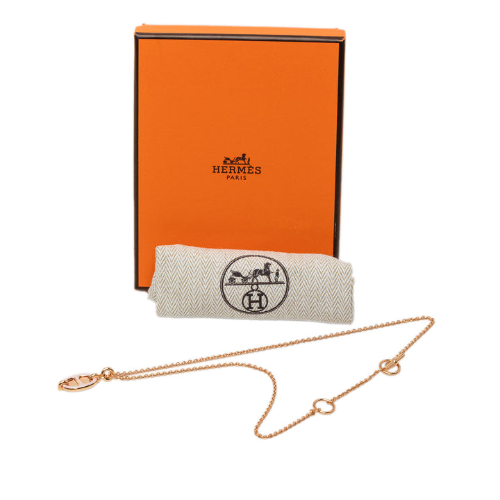 Hermès plaqué Mini Maillon Pendant Collier