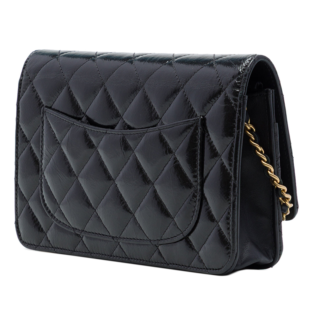Matelassé vieilli Reissue 2.55 Wallet on Chain Cuir de veau Noir