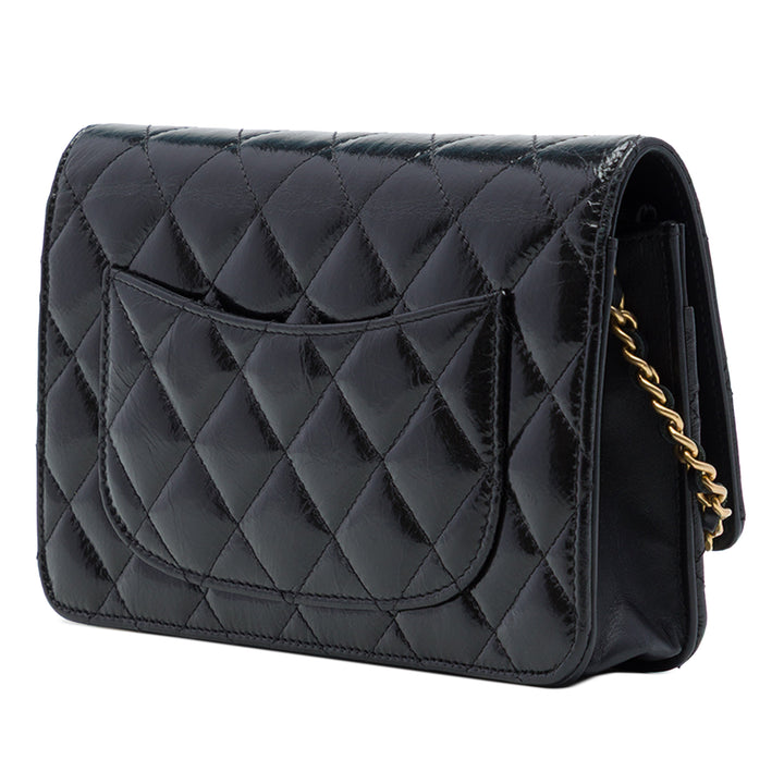 Matelassé vieilli Reissue 2.55 Wallet on Chain Cuir de veau Noir